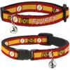 Buckle-Down DC Comics Flash Logo/Stripe Personalized Breakaway Cat Collar With Bell