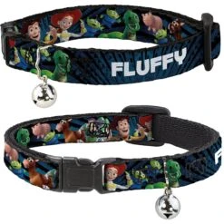 Buckle-Down Disney Toy Story Characters Running Personalized Breakaway Cat Collar With Bell