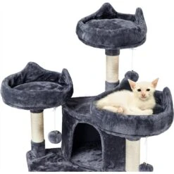 Yaheetech 68.5-in Plush Cat Tower, Dark Gray -Cat Pet Supplies 306515 PT3. AC SS1800 V1624372052