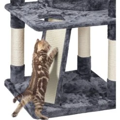 Yaheetech 68.5-in Plush Cat Tower, Dark Gray -Cat Pet Supplies 306515 PT5. AC SS1800 V1624373255