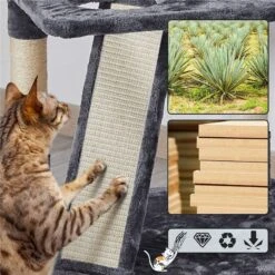 Yaheetech 68.5-in Plush Cat Tower, Dark Gray -Cat Pet Supplies 306515 PT7. AC SS1800 V1624373853