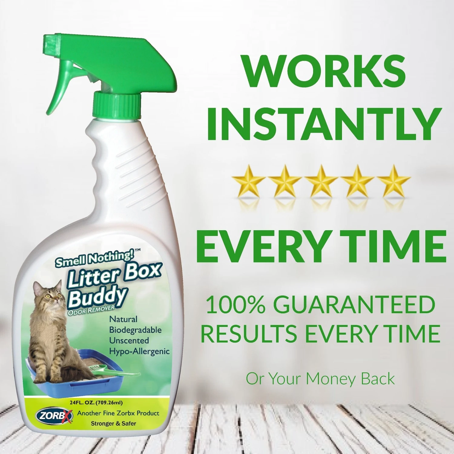 ZORBX Smell Nothing Litter Box Buddy Odor Remover, 24-oz Bottle 9 ZORBX Smell Nothing Litter Box Buddy Odor Remover, 24-oz Bottle - Image 7