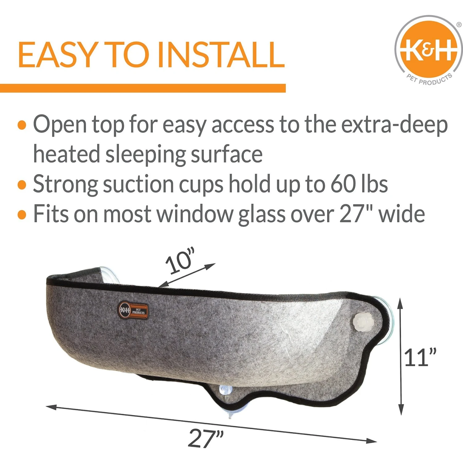 K&H Pet Products EZ Mount Thermo-Kitty Window Cat Bed 4 K&H Pet Products EZ Mount Thermo-Kitty Window Cat Bed - Image 2