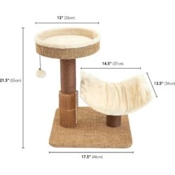 Two By Two The Yaupon 21.5-in Cat Tree & Lounger, Beige -Cat Pet Supplies 316950 PT2. AC SS1800 V1642646824