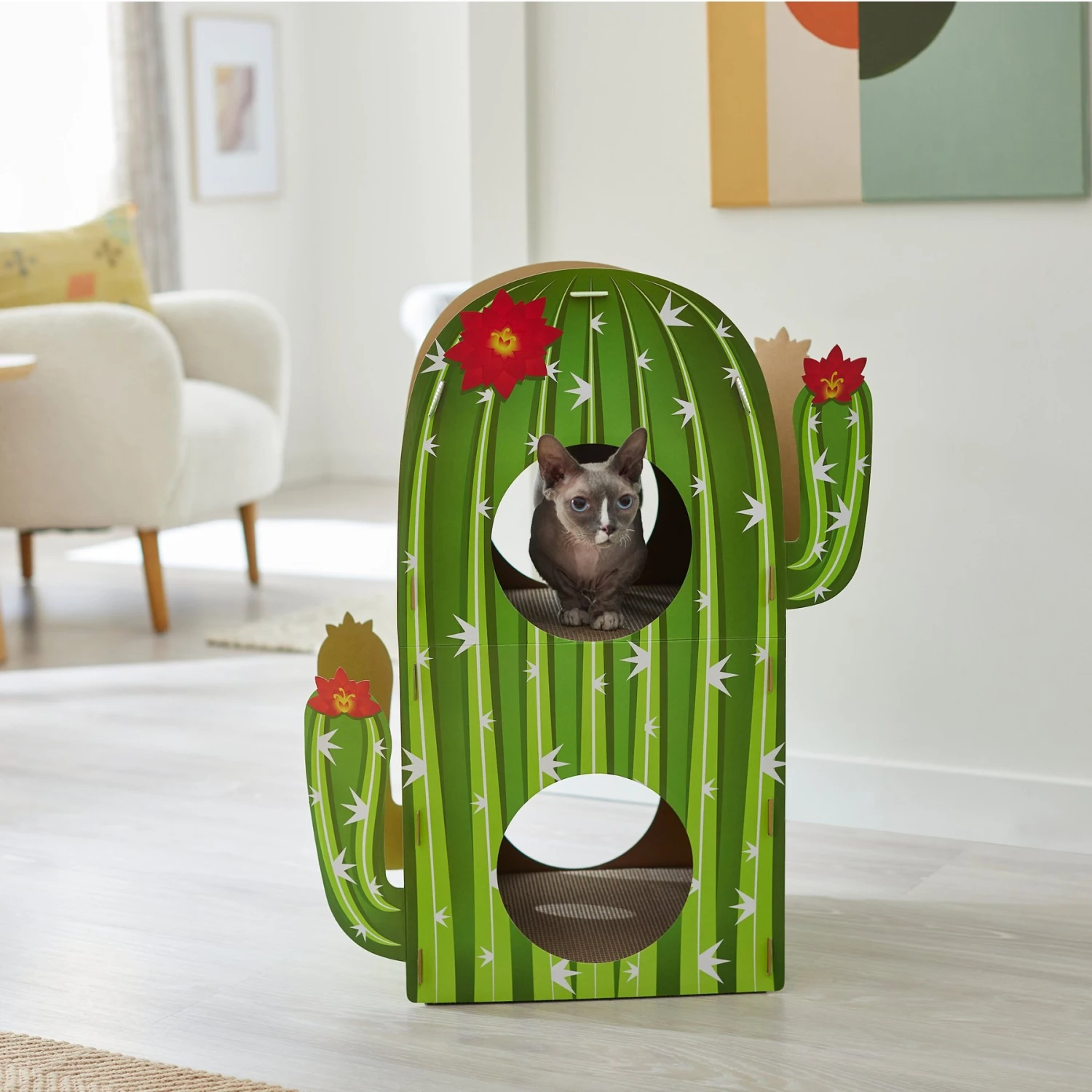 Frisco Cactus Cardboard Cat House, 2-Story 6 Frisco Cactus Cardboard Cat House, 2-Story - Image 4