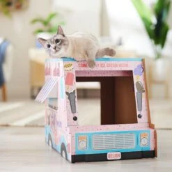 Frisco Ice Cream Truck Cardboard Cat House, 2-Story 10 Frisco Ice Cream Truck Cardboard Cat House, 2-Story -Cat Pet Supplies 317729 PT3. AC SS1800 V1676566491