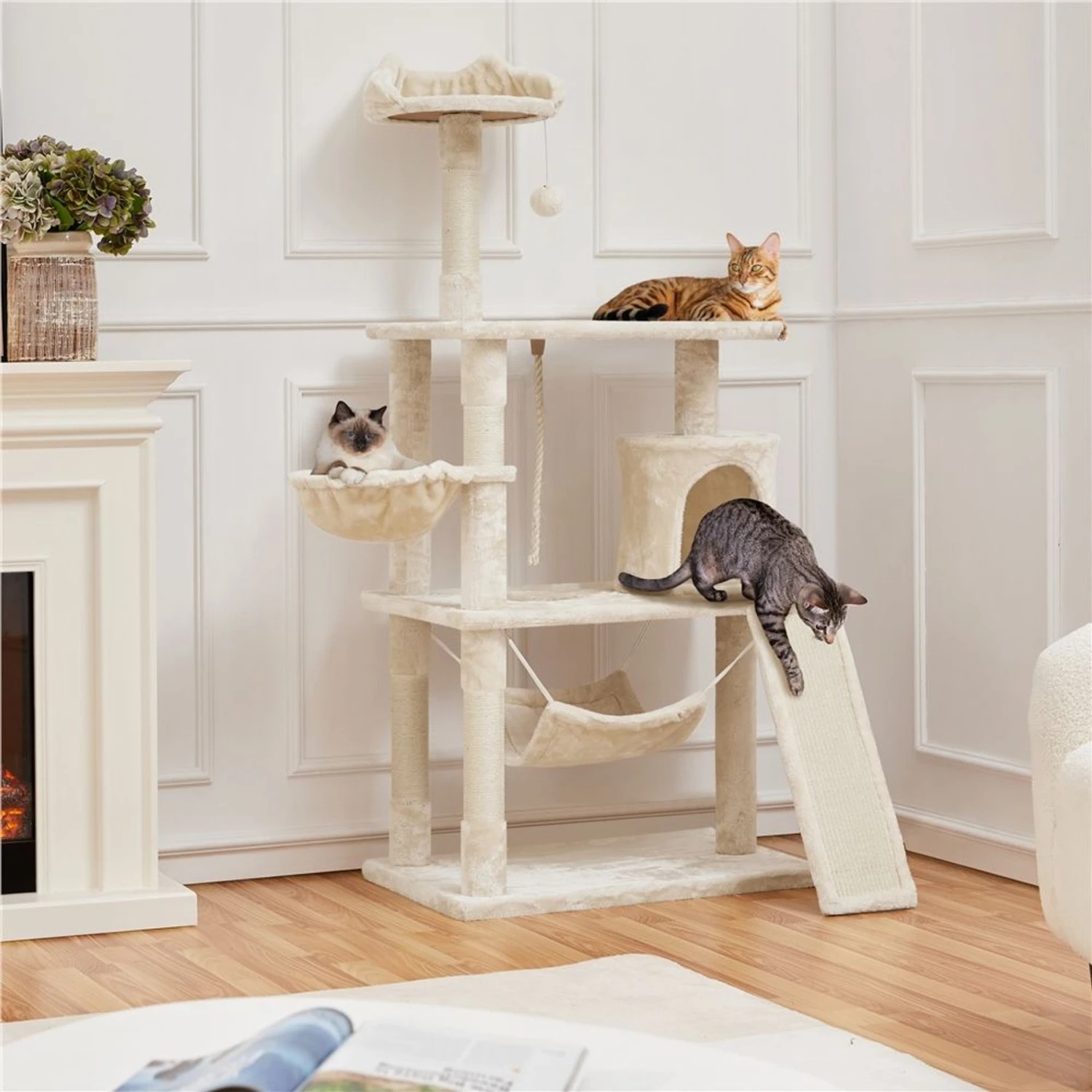 Yaheetech 63.5-in Plush Cat Tree & Condo 3 Yaheetech 63.5-in Plush Cat Tree & Condo