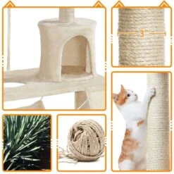 Yaheetech 63.5-in Plush Cat Tree & Condo 17 Yaheetech 63.5-in Plush Cat Tree & Condo -Cat Pet Supplies 325702 PT6. AC SS1800 V1686153352