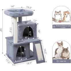Coziwow By Jaxpety Faux Fur Cat Tree Tower & Condos With Scratch Posts, 34-inch, Grey 12 Coziwow By Jaxpety Faux Fur Cat Tree Tower & Condos With Scratch Posts, 34-inch, Grey -Cat Pet Supplies 330934 PT1. AC SS1800 V1677707356