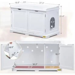 Coziwow By Jaxpety Wooden Storage Bench Cat Litter Box 13 Coziwow By Jaxpety Wooden Storage Bench Cat Litter Box -Cat Pet Supplies 333351 PT2. AC SS1800 V1670266465