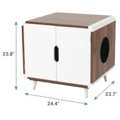 Frisco Mid-Century Modern Side Table Cat Litter Box Cover -Cat Pet Supplies 334645 PT2. AC SS1800 V1653488914