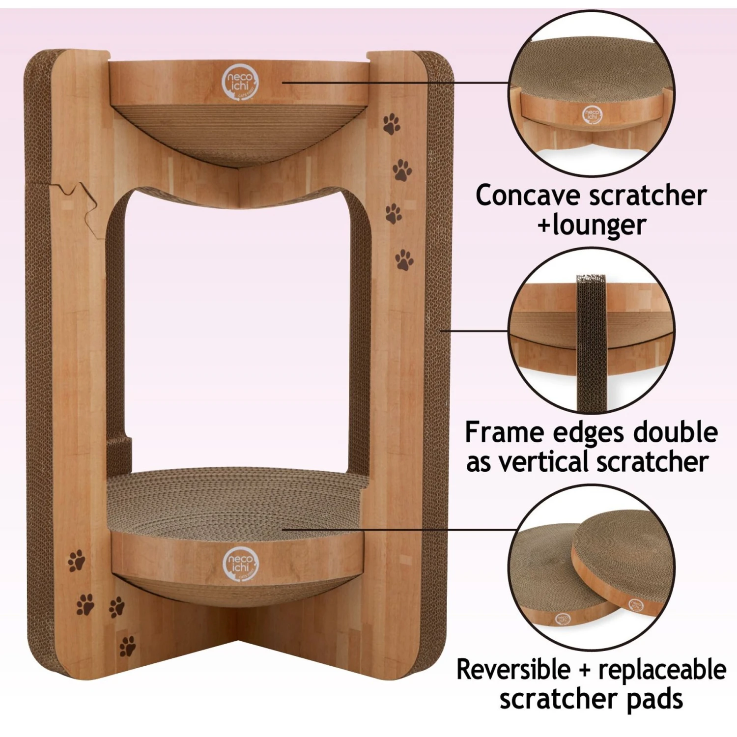 Necoichi Cozy Cat Scratcher Tower Toy 5 Necoichi Cozy Cat Scratcher Tower Toy - Image 3