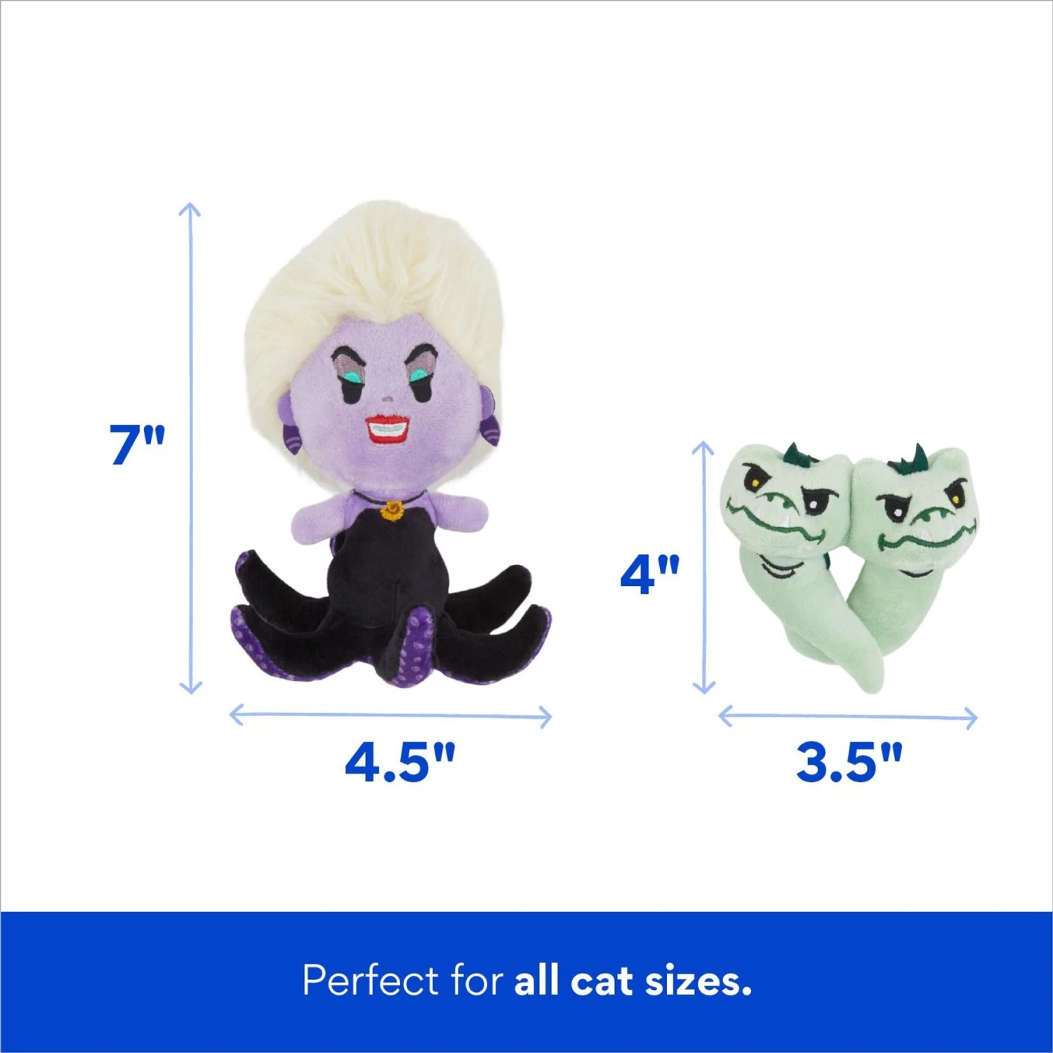 Disney Villains Ursula & Eels Plush Cat Toy With Catnip, 2 Count 4 Disney Villains Ursula & Eels Plush Cat Toy With Catnip, 2 Count - Image 2