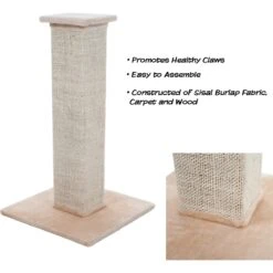 Pet Adobe 10.8-in Sisal & Burlap Cat Scratching Post -Cat Pet Supplies 345063 PT2. AC SS1800 V1637282254