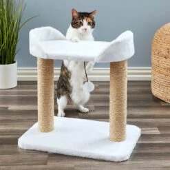 Two By Two The Linden Twin Sisal Cat Tree, Small, Ivory -Cat Pet Supplies 346899 PT4. AC SS1800 V1638314522