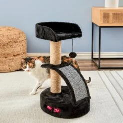 Two By Two The Camellia Sisal Cat Tree, Small, Black -Cat Pet Supplies 346901 PT3. AC SS1800 V1638316648