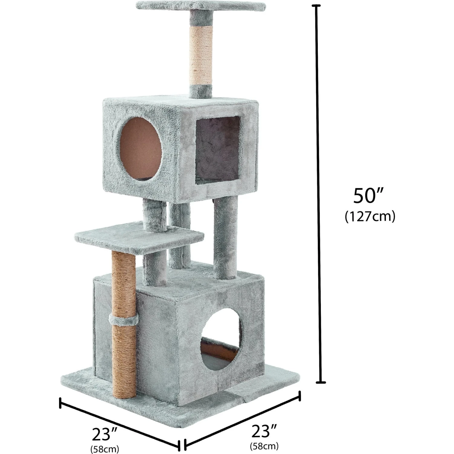 Two By Two The Empire Cat Tree, Medium, Grey 4 Two By Two The Empire Cat Tree, Medium, Grey - Image 2