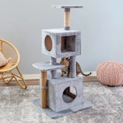 Two By Two The Empire Cat Tree, Medium, Grey 12 Two By Two The Empire Cat Tree, Medium, Grey -Cat Pet Supplies 346909 PT3. AC SS1800 V1638315170