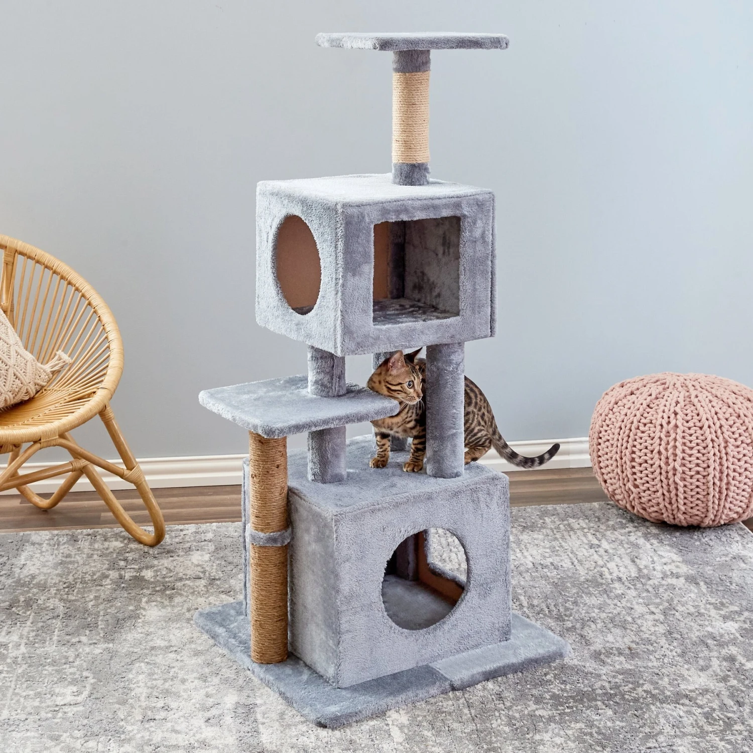 Two By Two The Empire Cat Tree, Medium, Grey 6 Two By Two The Empire Cat Tree, Medium, Grey - Image 4