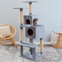 Two By Two The Ambrosia Cat Tree, Large, Grey -Cat Pet Supplies 346915 PT3. AC SS1800 V1638315125