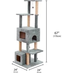 Two By Two The Honeycrisp Cat Tree, Large, Grey -Cat Pet Supplies 346921 PT1. AC SS1800 V1638312117