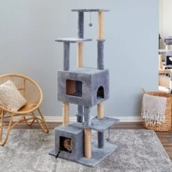 Two By Two The Honeycrisp Cat Tree, Large, Grey -Cat Pet Supplies 346921 PT3. AC SS1800 V1638310595