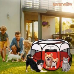 SereneLife Portable Foldable Dog & Cat Tent -Cat Pet Supplies 352805 PT5. AC SS1800 V1638403391