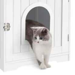 Yaheetech Washroom Bench Enclosed Cat House Cat Litter Box -Cat Pet Supplies 353531 PT8. AC SS1800 V1657657123