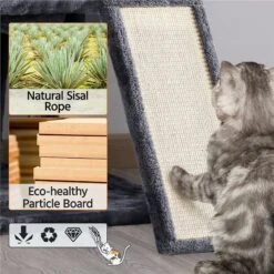 Yaheetech 3 Tiers 42-in Plush Cat Tower With Double Cat Condo -Cat Pet Supplies 358005 PT6. AC SS1800 V1642694233