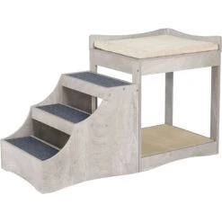 Unipaws Decorative Bunk Cat Bed With Ladder, Weathered Grey -Cat Pet Supplies 361894 PT3. AC SS1800 V1675693831