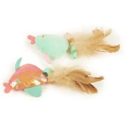 SmartyKat Silly Swimmers Plush Catnip Cat Toy, Orange, Small, 2 Count