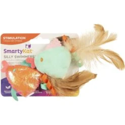 SmartyKat Silly Swimmers Plush Catnip Cat Toy, Orange, Small, 2 Count -Cat Pet Supplies 362946 PT2. AC SS1800 V1693937116