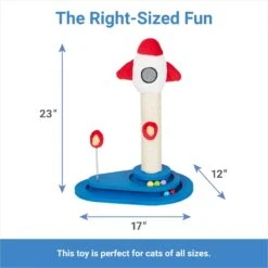 Frisco Rocket Ship 23" Sisal Cat Scratching Post With Play Base -Cat Pet Supplies 371365 PT1. AC SS1800 V1664553661