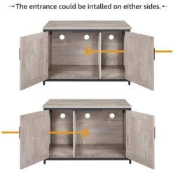 Unipaws Cat Litter Box Enclosure With Top Opening, Weathered Gray -Cat Pet Supplies 373041 PT5. AC SS1800 V1657657612