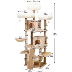 Catry 75-in Scratching Posts Condo Cat Tree, Beige 13 Catry 75-in Scratching Posts Condo Cat Tree, Beige -Cat Pet Supplies 373043 PT2. AC SS1800 V1647010886