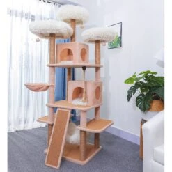 Catry 75-in Scratching Posts Condo Cat Tree, Beige 14 Catry 75-in Scratching Posts Condo Cat Tree, Beige -Cat Pet Supplies 373043 PT3. AC SS1800 V1647011484