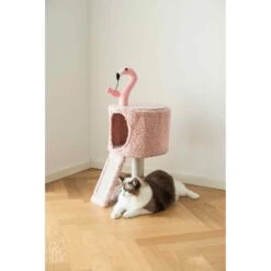 Catry 32-in Flamingo Design With Sisal Scratching Post Cat Tree, Pink -Cat Pet Supplies 373047 PT3. AC SS1800 V1647011482