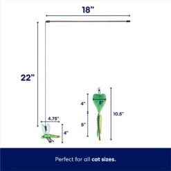 Frisco Leaf & Dragonfly Interchangeable Teaser Wand Cat Toy With Catnip -Cat Pet Supplies 525982 PT1. AC SS1800 V1669411110