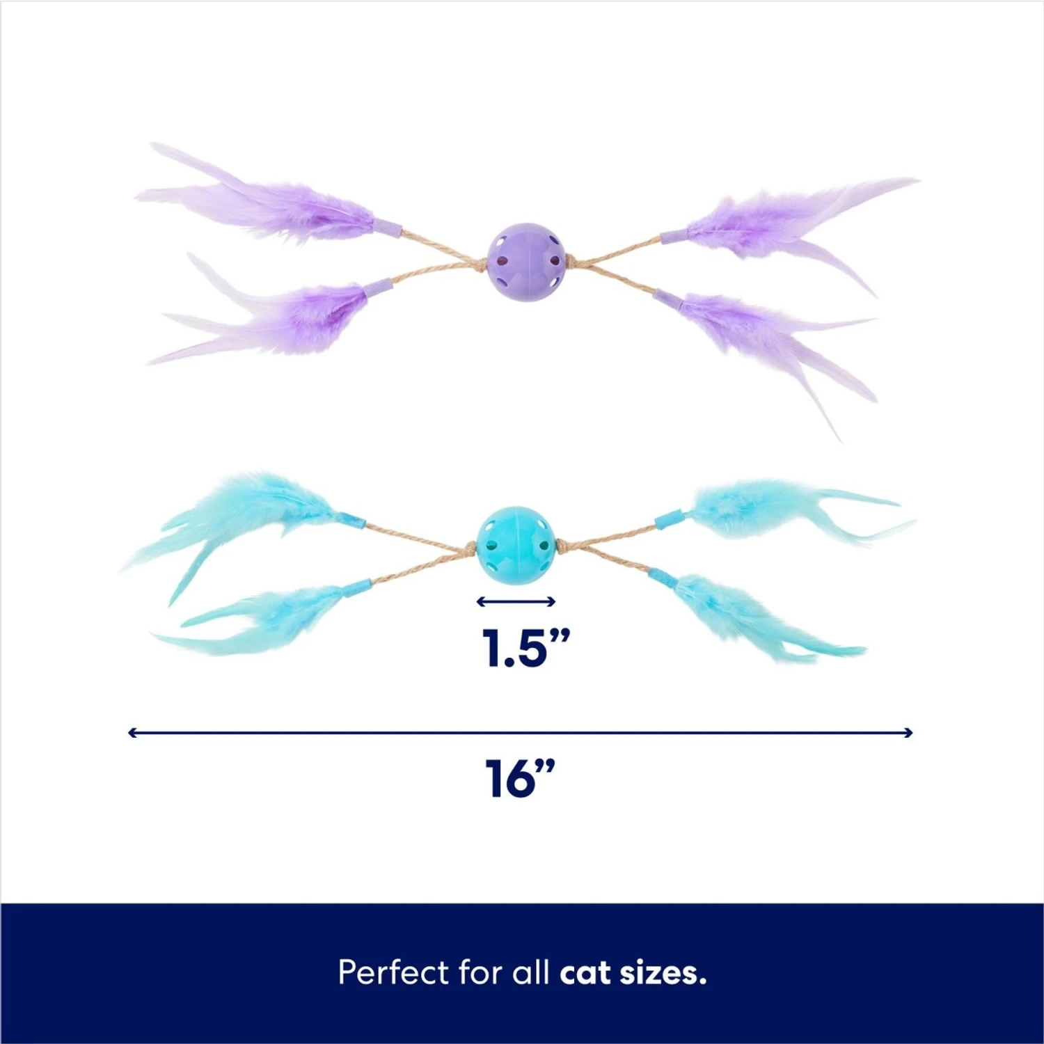 Frisco Feather & Play Plastic Balls Cat Toy, 2 Count 4 Frisco Feather & Play Plastic Balls Cat Toy, 2 Count - Image 2