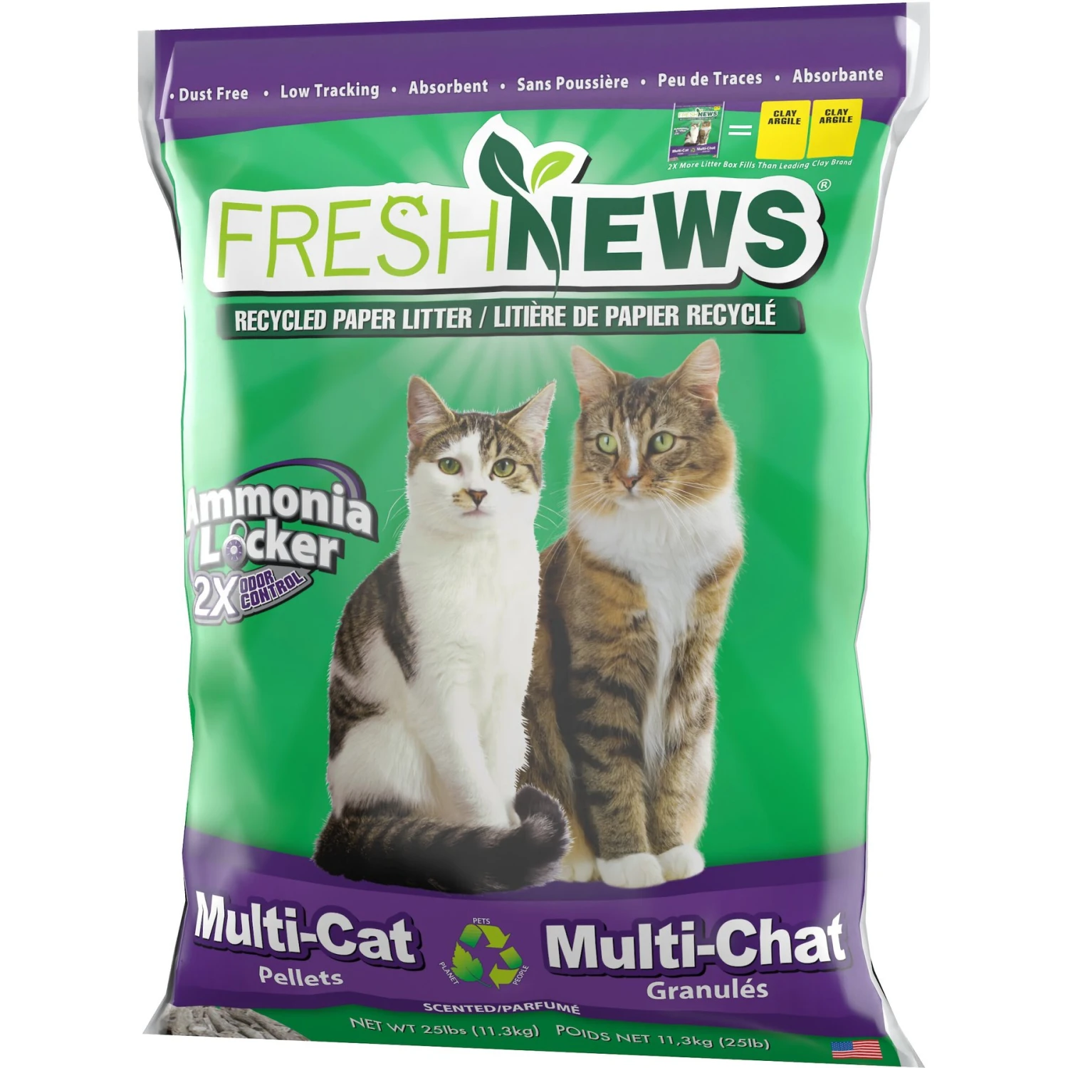 Fresh News Non-Clumping Scented Paper Cat Litter, 25-lb Bag 3 Fresh News Non-Clumping Scented Paper Cat Litter, 25-lb Bag
