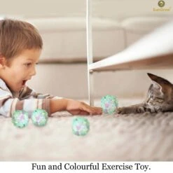 SunGrow Entertainment Clear Mylar Indoor Cat & Ferret Crinkle Balls & Chase Toy, 2-in, 12 Count -Cat Pet Supplies 575422 PT4. AC SS1800 V1675967365