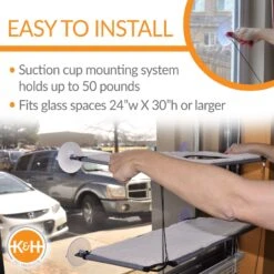 K&H Pet Products Window Double Lounger Cat Perch, Natural, 12x23-in -Cat Pet Supplies 613518 PT4. AC SS1800 V1661973171