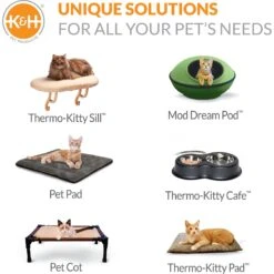 K&H Pet Products Thermo-Kitty Bed Indoor Heated Cat Bed -Cat Pet Supplies 61594 PT8. AC SS1800 V1692212253