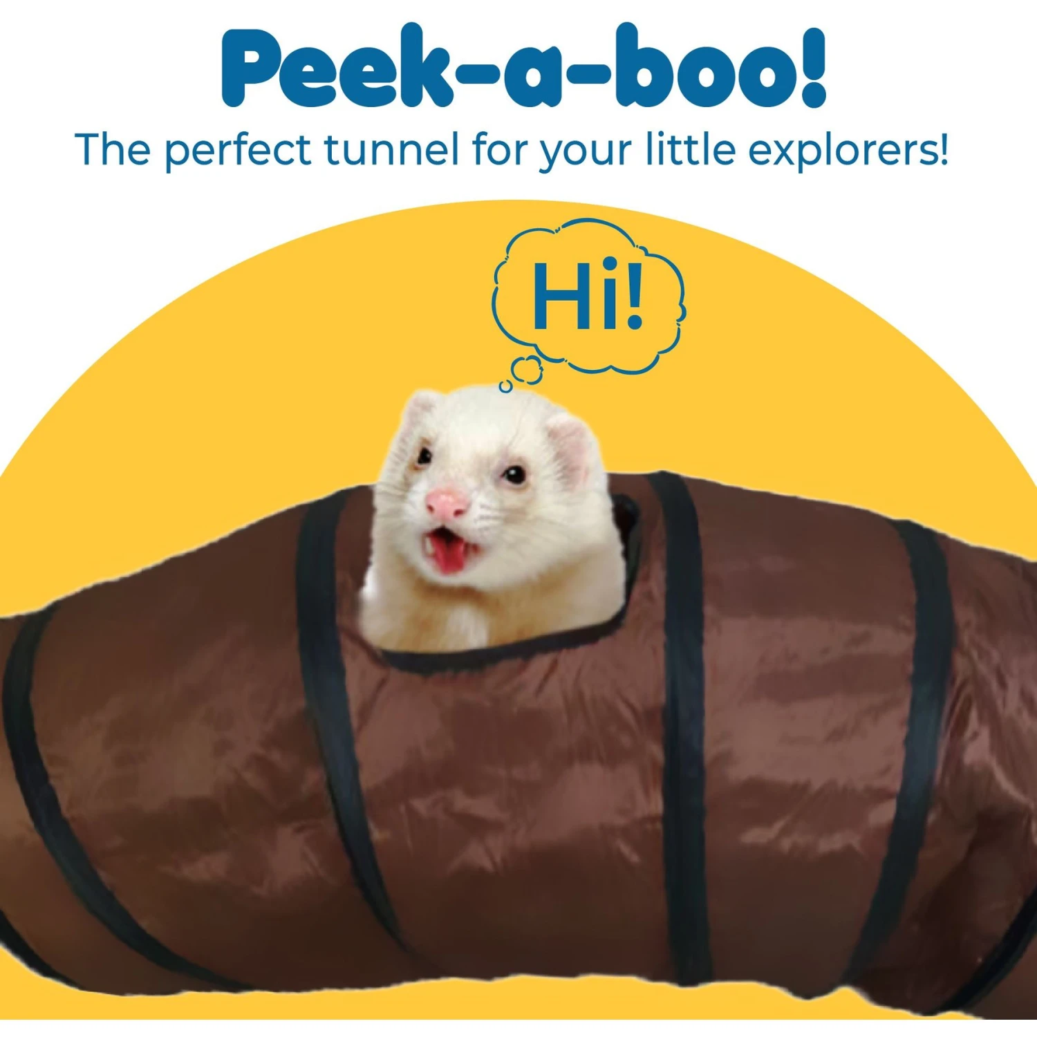 SunGrow Hide & Seek Collapsible Entertainment Cat & Ferret Play Tube & Pop Up Tunnel, Brown, 48-in 6 SunGrow Hide & Seek Collapsible Entertainment Cat & Ferret Play Tube & Pop Up Tunnel, Brown, 48-in - Image 4