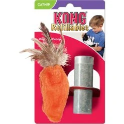 KONG Refillable Feather Top Carrot Catnip Cat Toy -Cat Pet Supplies 62923 PT2. AC SS1800 V1631760543