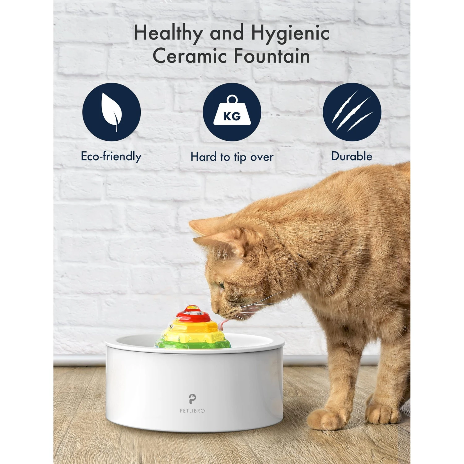 Petlibro Ceramic Cat Water Fountain, 50-oz 4 Petlibro Ceramic Cat Water Fountain, 50-oz - Image 2