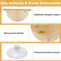 Coziwow Cat Window Perch With Suction Cups, Natural Wood -Cat Pet Supplies 668486 PT7. AC SS1800 V1666733064