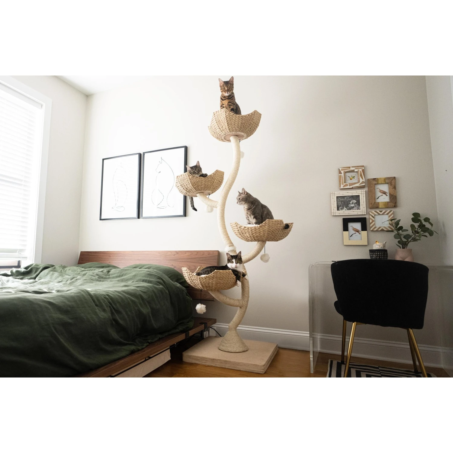 Mau Lifestyle Ivy Cat Tree, White, Large 4 Mau Lifestyle Ivy Cat Tree, White, Large - Image 2