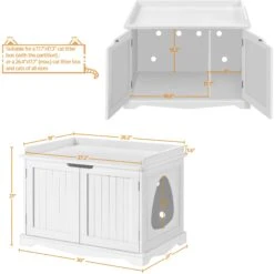 Yaheetech Litter Box Furniture Cat House -Cat Pet Supplies 677238 PT2. AC SS1800 V1687370196