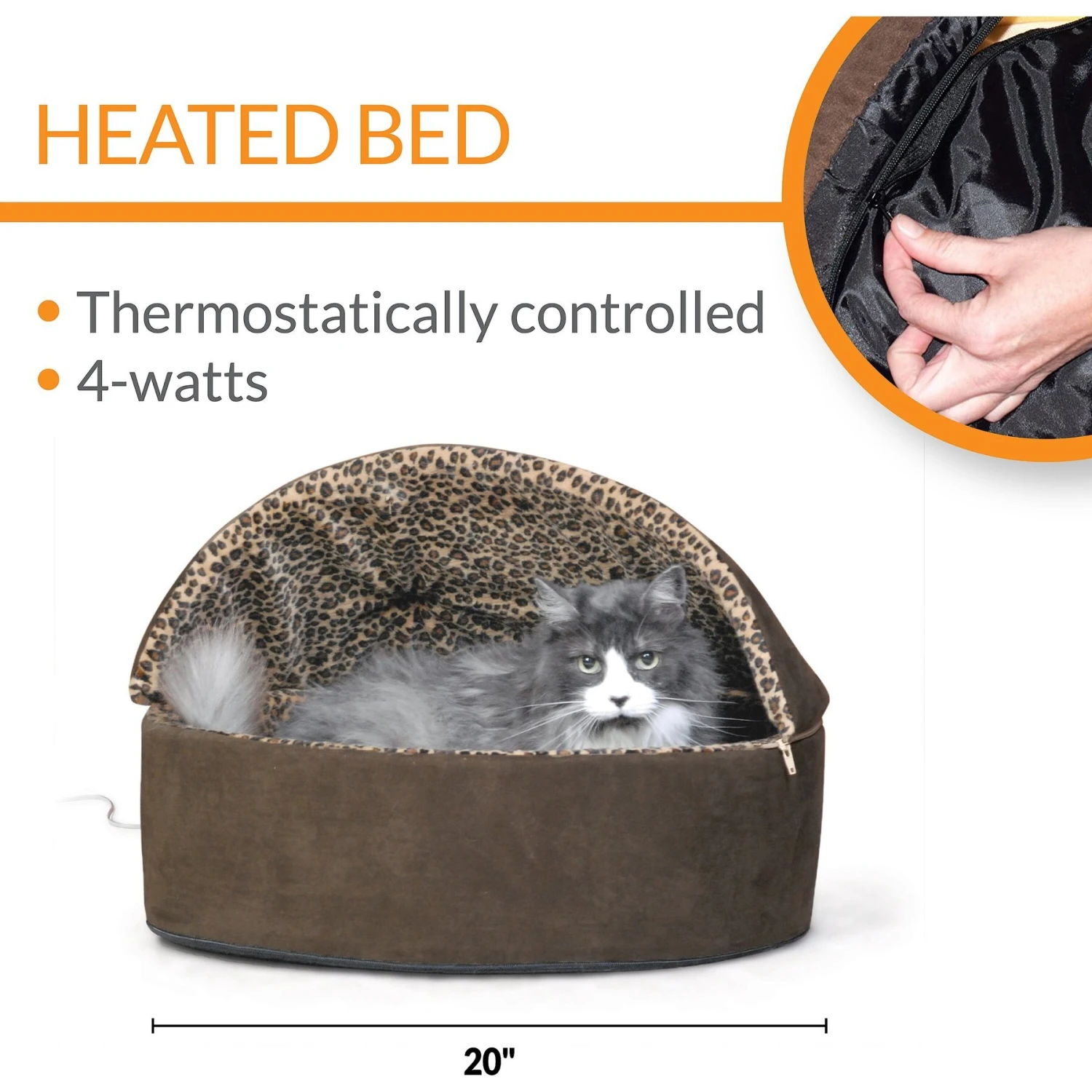K&H Pet Products Thermo-Kitty Bed Deluxe Indoor Heated Cat Bed 4 K&H Pet Products Thermo-Kitty Bed Deluxe Indoor Heated Cat Bed - Image 2